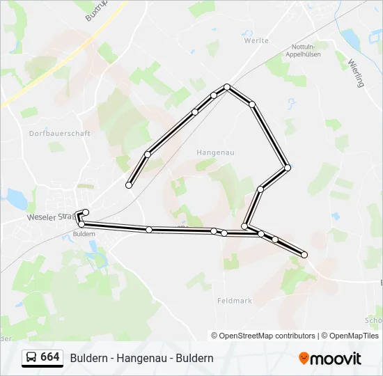 664 Bus Line Map