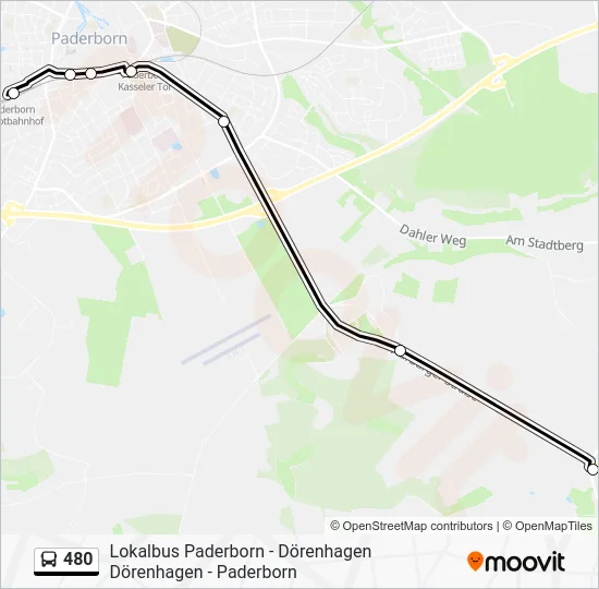 Автобус 480: карта маршрута