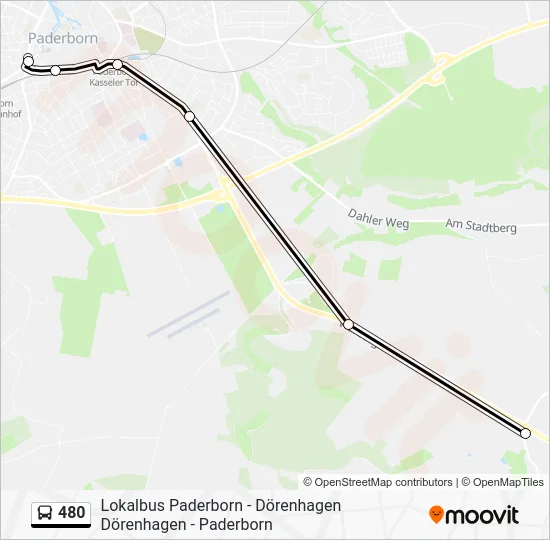 Автобус 480: карта маршрута