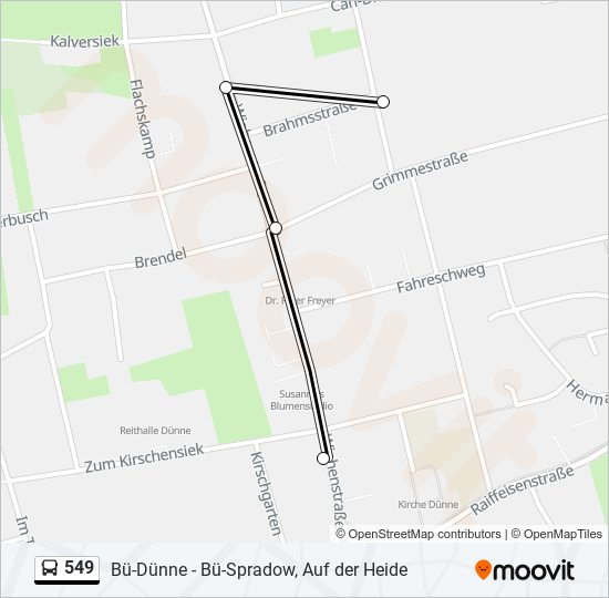 549 bus Line Map