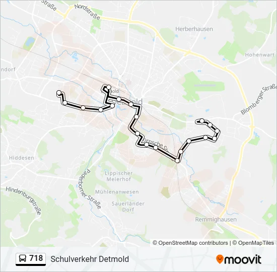 718 Bus Line Map