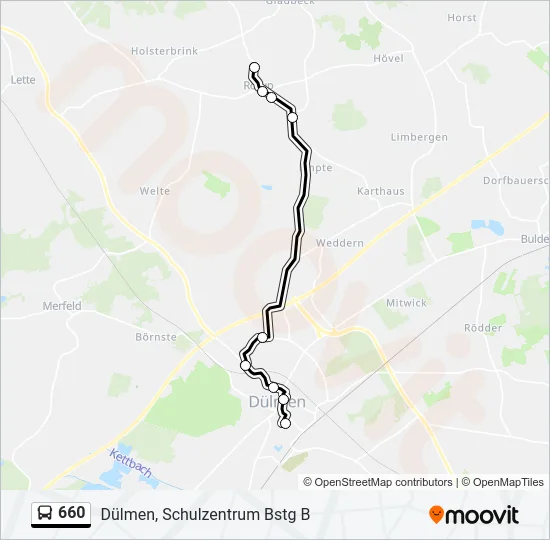 Buslinie 660 Karte