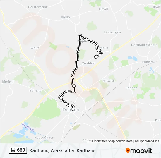 Buslinie 660 Karte