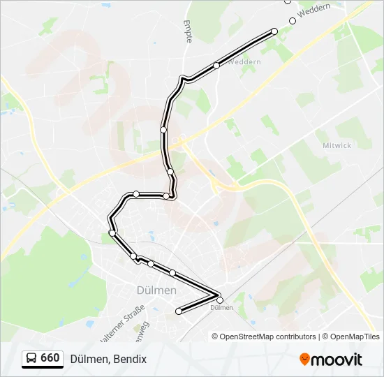 660 Bus Line Map