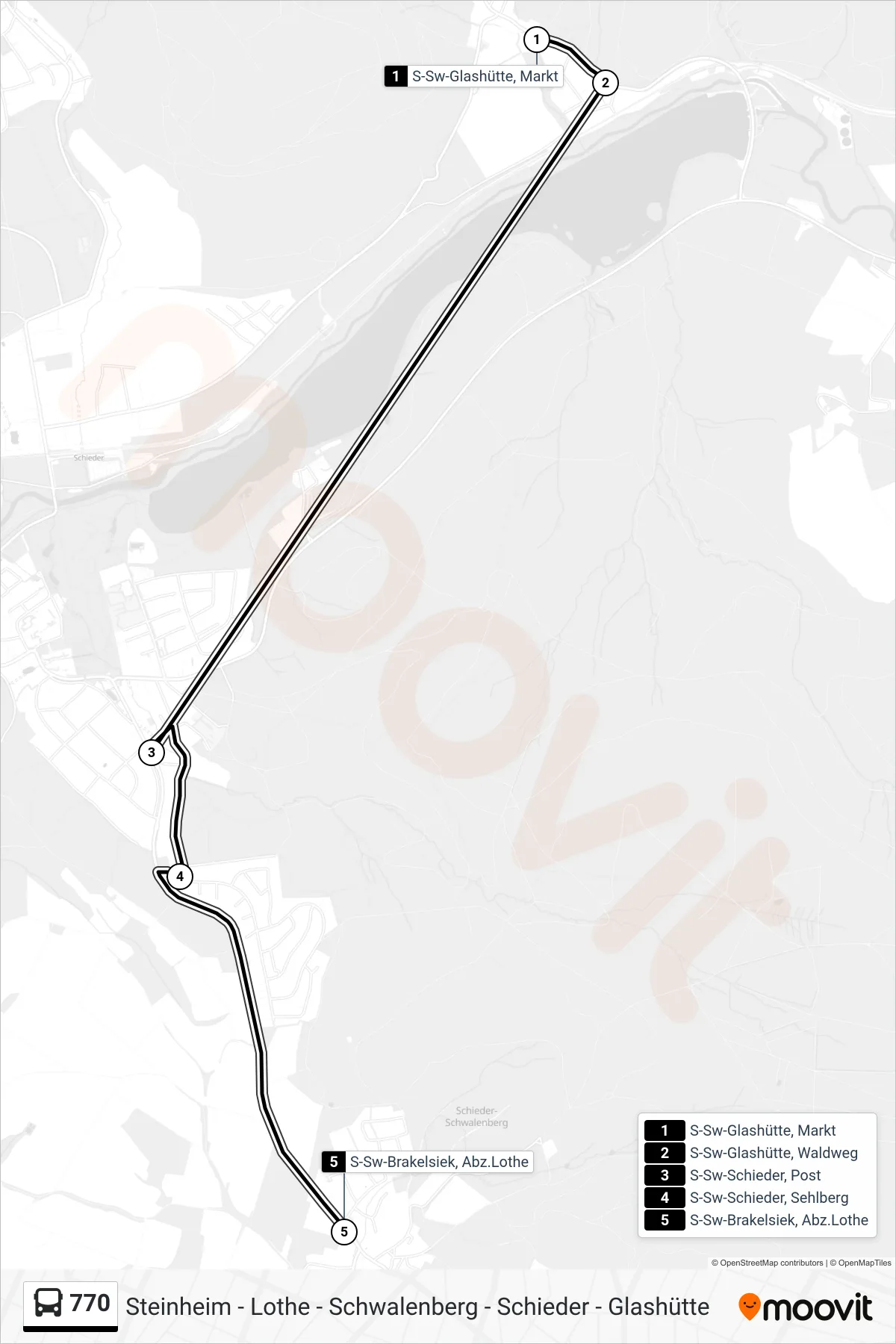 Linie 770 (Bus) Richtung S-Sw-Brakelsiek, Abz.Lothe: Route und Haltestellen auf der Karte