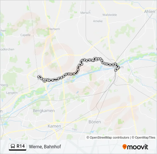 R14 Bus Line Map