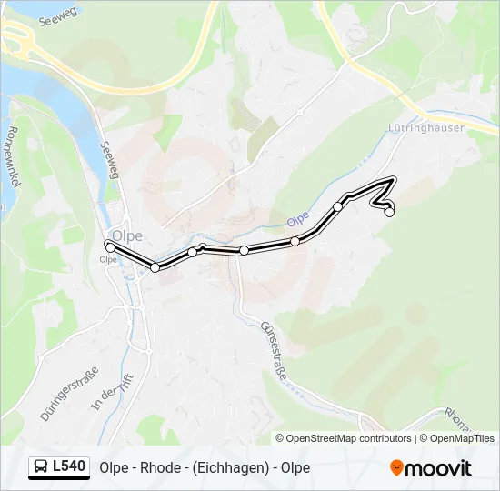 L540 Bus Line Map
