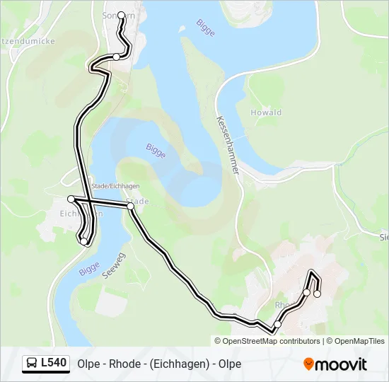 L540 Bus Line Map