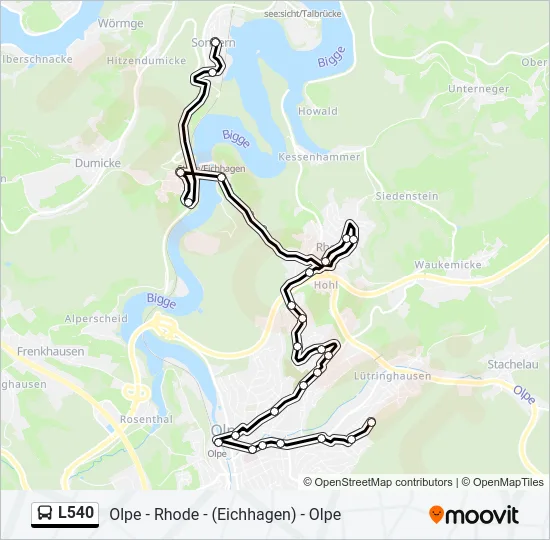 L540 Bus Line Map