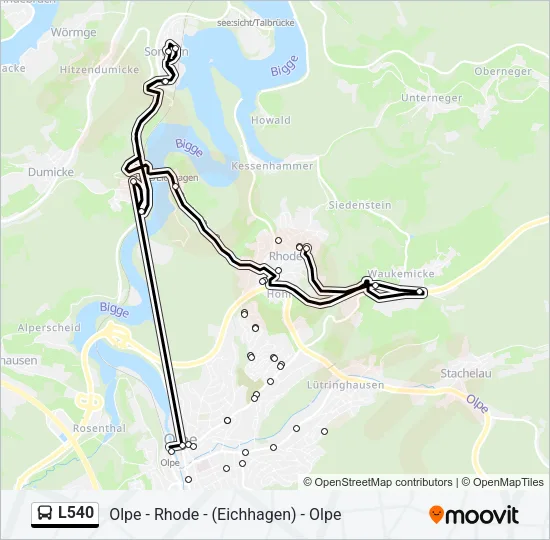 L540 Bus Line Map