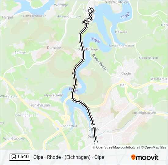 L540 Bus Line Map
