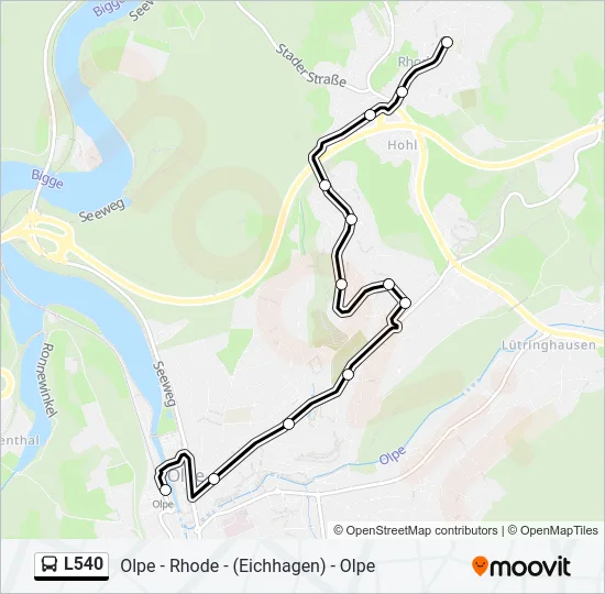L540 Bus Line Map
