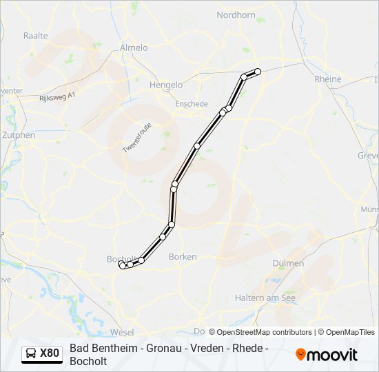 X80 Route: Schedules, Stops & Maps - Bad Bentheim, Bahnhof A2 (Updated)