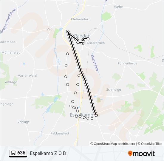 636 Route Schedules, Stops & Maps Espelkamp Z O B (Updated)