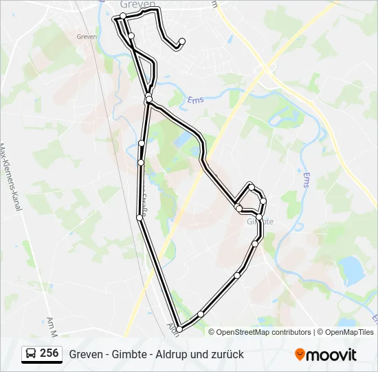 256 Bus Line Map