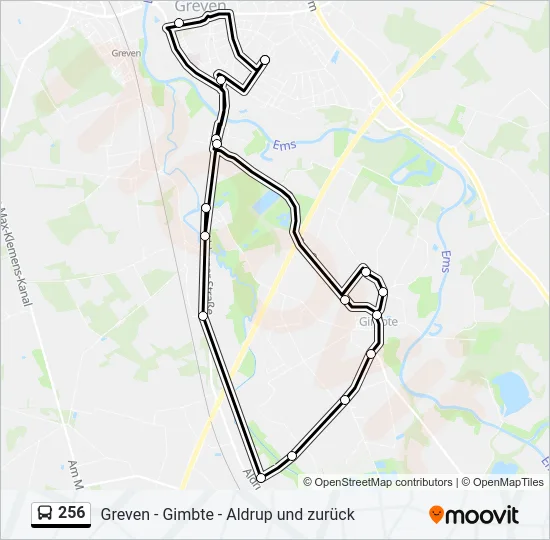 256 Bus Line Map