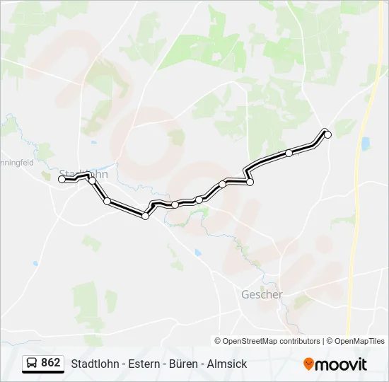 862 Bus Line Map