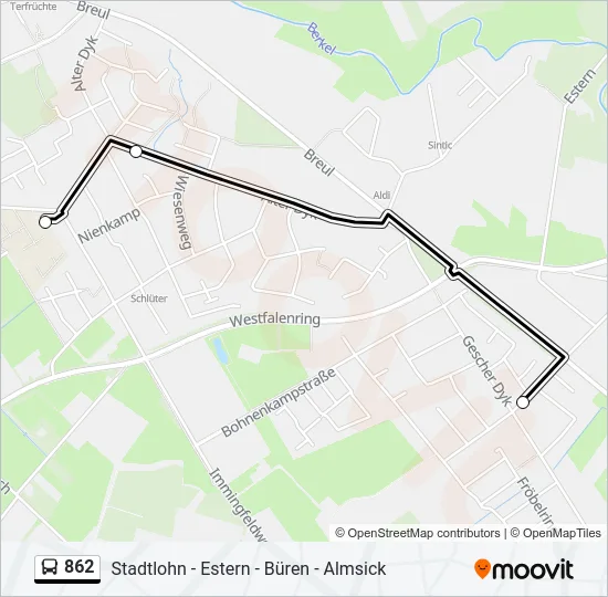 862 Bus Line Map