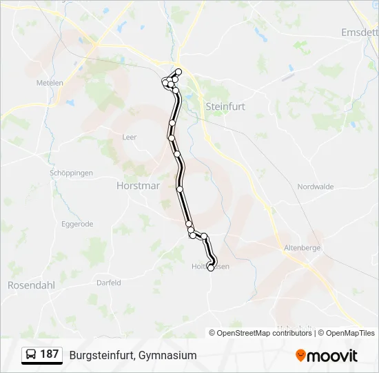 Автобус 187: карта маршрута