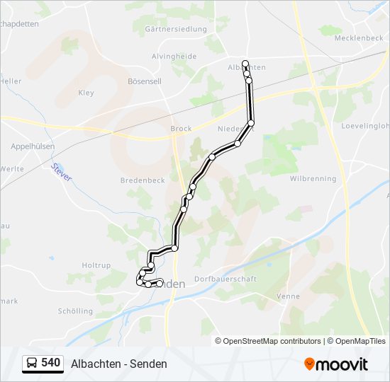 540 bus Line Map