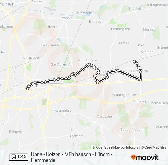 C45 Bus Line Map