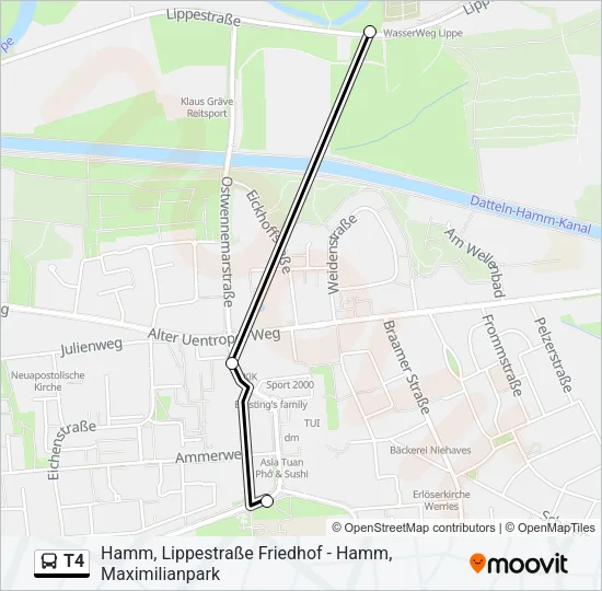 T4 Bus Line Map