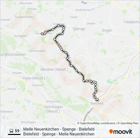 59 Bus Line Map