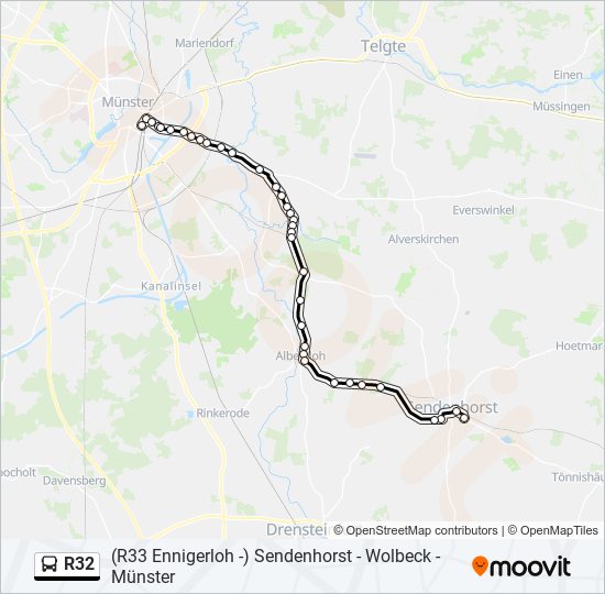 r32 Route Fahrpläne, Haltestellen & Karten Münster (Westf
