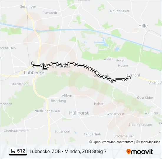 512 Bus Line Map
