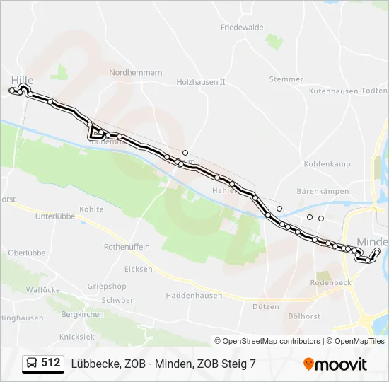 Автобус 512: карта маршрута