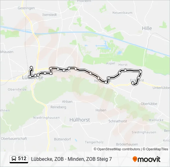 Автобус 512: карта маршрута