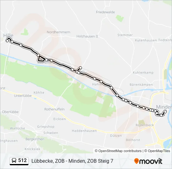 512 Bus Line Map