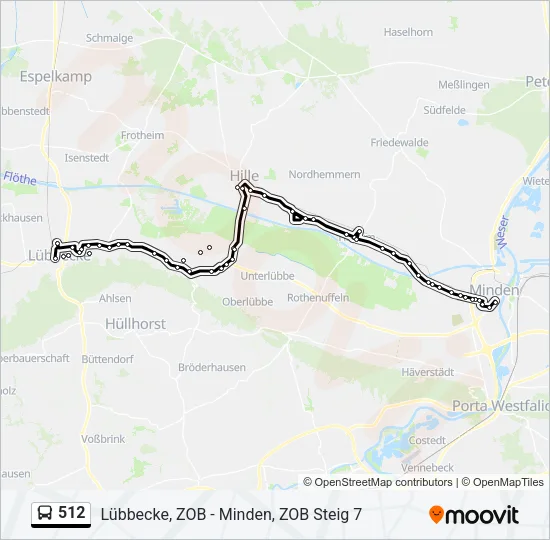 512 Bus Line Map
