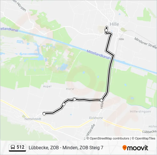 Автобус 512: карта маршрута