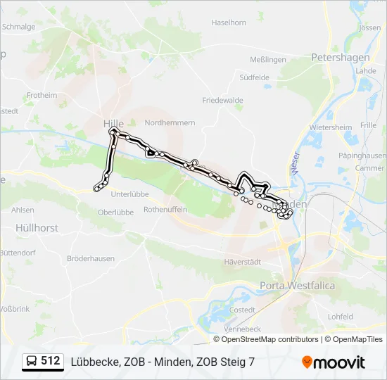512 Bus Line Map