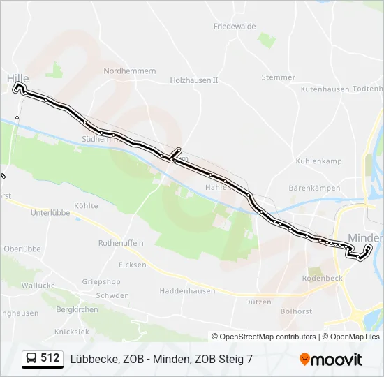 512 Bus Line Map