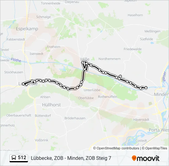 512 Bus Line Map