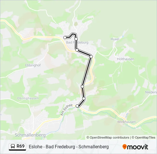R69 Bus Line Map