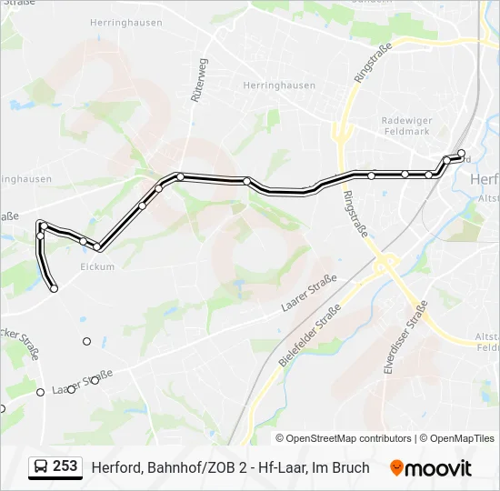 Автобус 253: карта маршрута