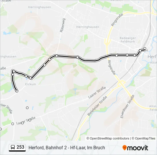 Автобус 253: карта маршрута