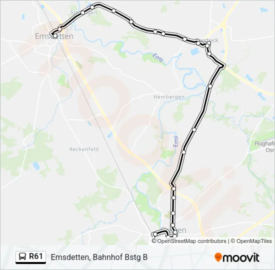 R61 Bus Line Map