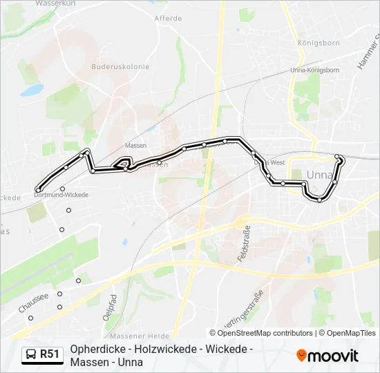 R51 Bus Line Map