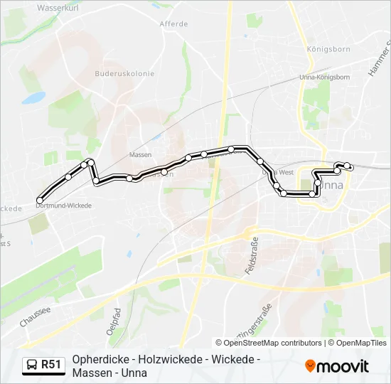 R51 Bus Line Map