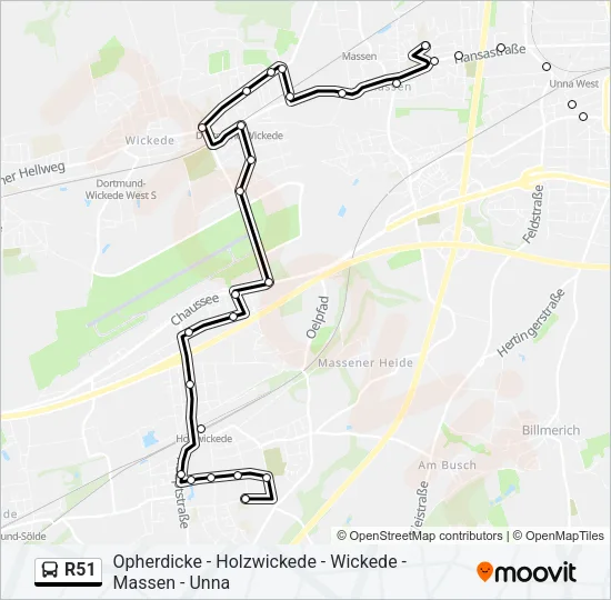 Buslinie R51 Karte