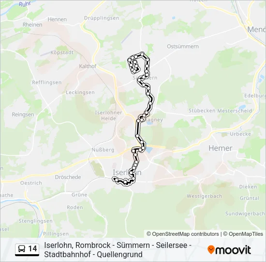 14 Bus Line Map