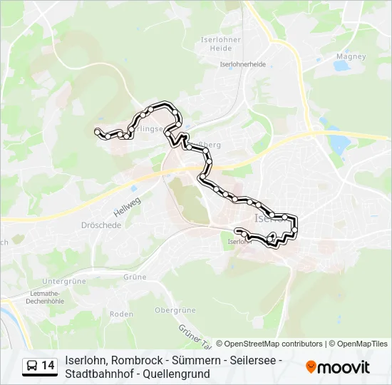 14 Bus Line Map