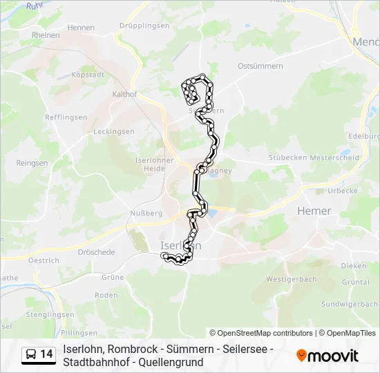 Автобус 14: карта маршрута