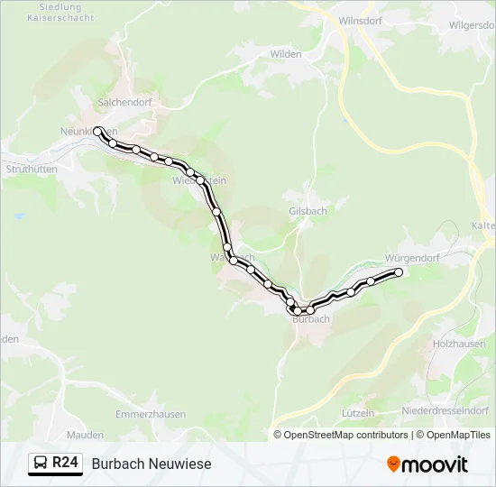 R24 Bus Line Map