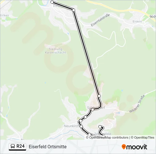 R24 Bus Line Map