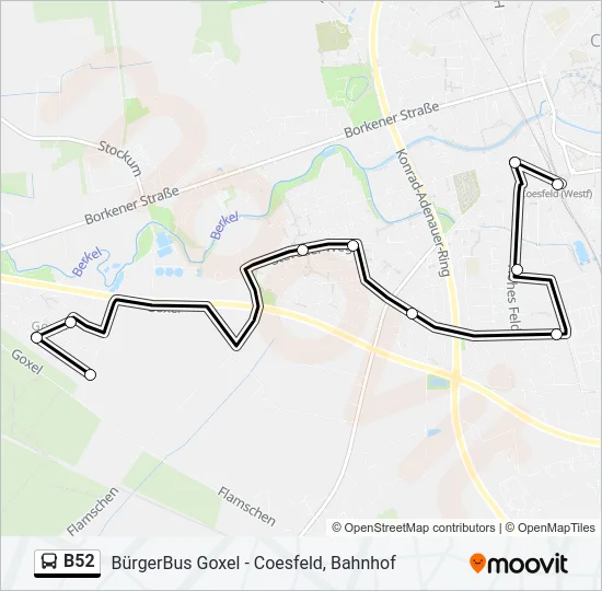 B52 Bus Line Map